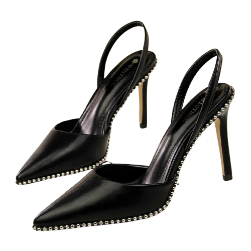 Suede Rivet Style Heel