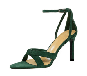 Suede Ankle Strap Knotted Heel