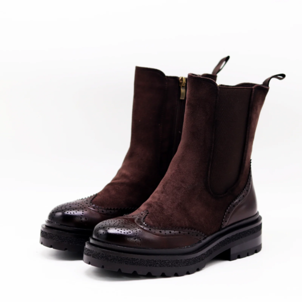 Brogue Ladies Suede Boots